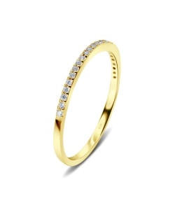 Gold Plated CZ Silver Ring NSR-2422-GP